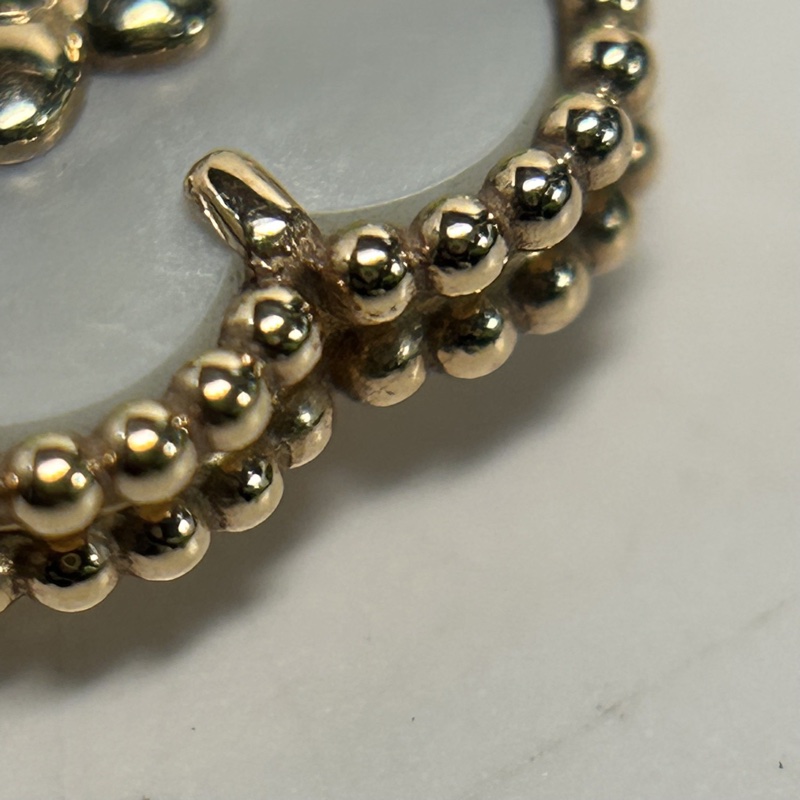 VAN CLEEF&ARPELS 18K玫瑰金白貝母LuckySpring梅花手鏈-3