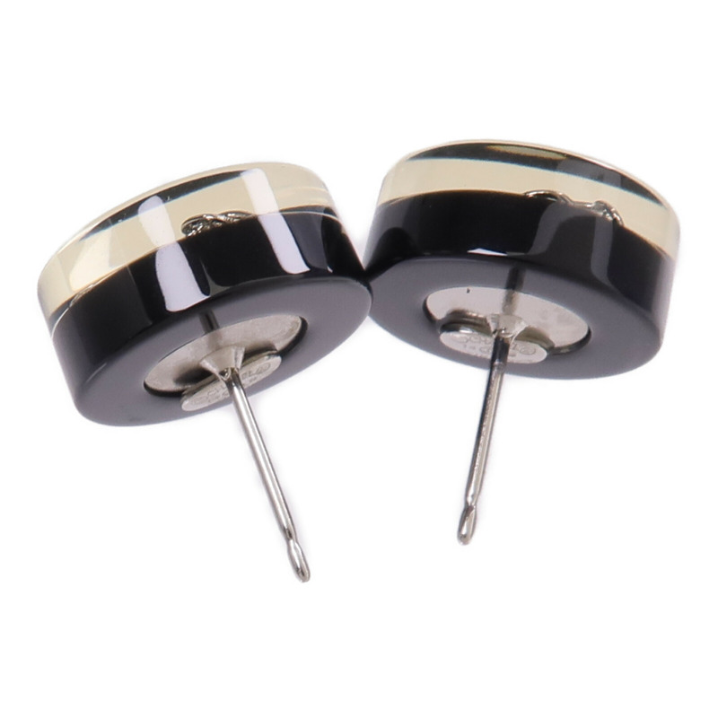 CHANEL PVC/金屬Earrings銀扣耳環-3