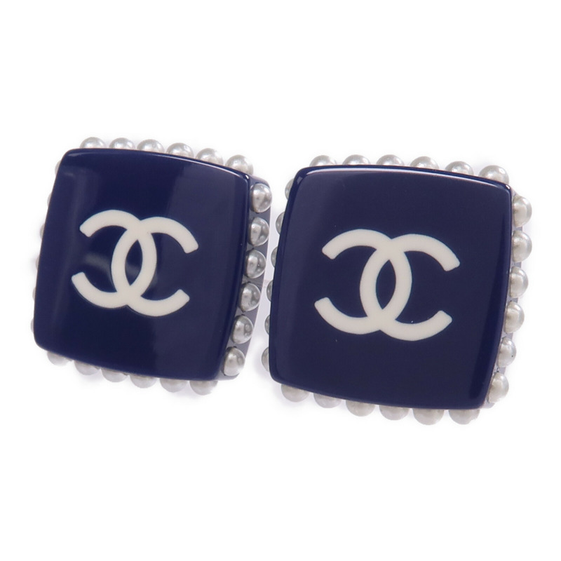 CHANEL PVC Earrings銀扣耳環-1