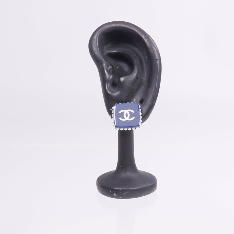 CHANEL PVC Earrings銀扣耳環-5