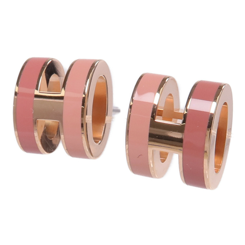 HERMES 金屬/琺瑯Mini Pop H Earrings金扣耳環-1