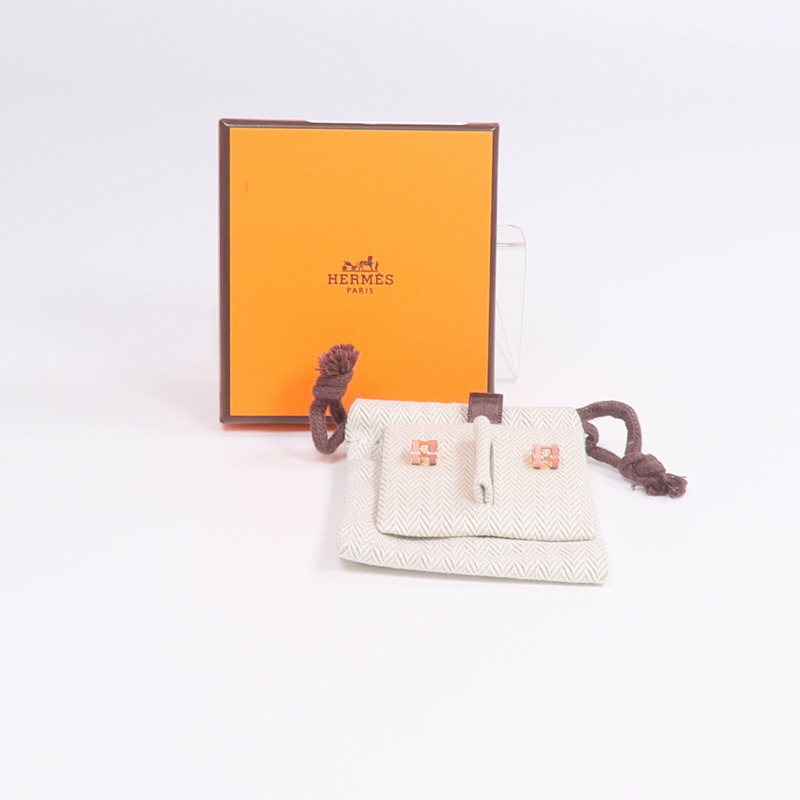 HERMES 金屬/琺瑯Mini Pop H Earrings金扣耳環-6