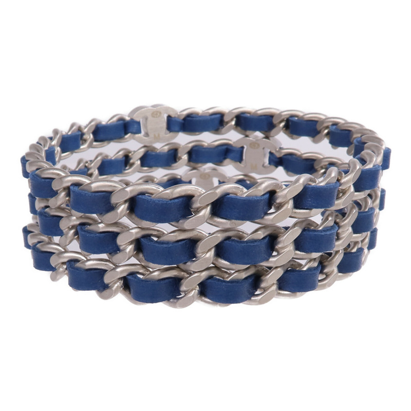 CHANEL 金屬/羊皮皮革Bangles Mx3手鐲-3
