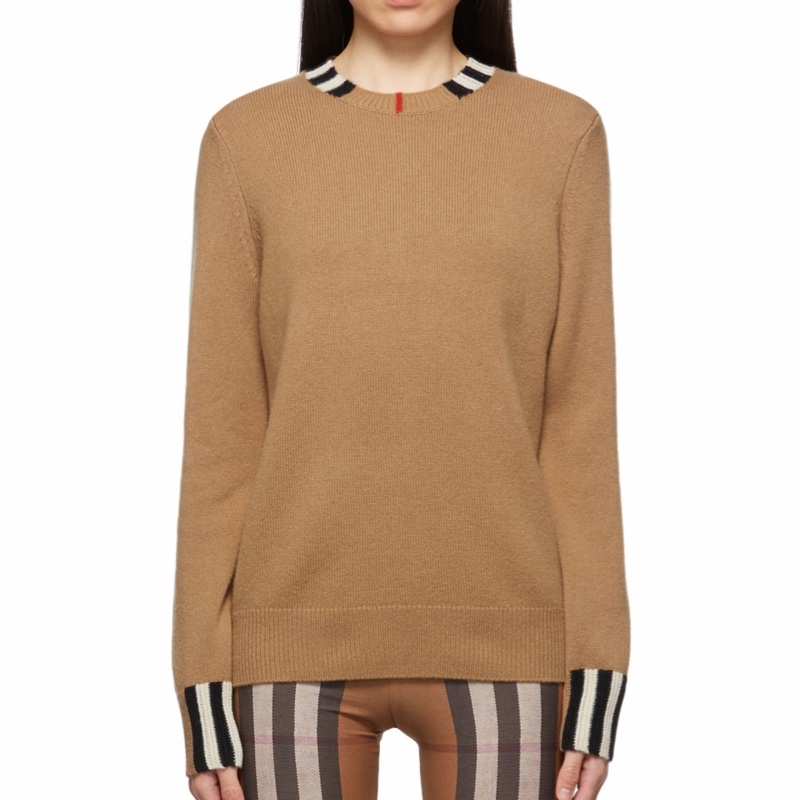 Burberry 女士 條紋圓領長袖針織套頭衫XS S M L XL碼-1