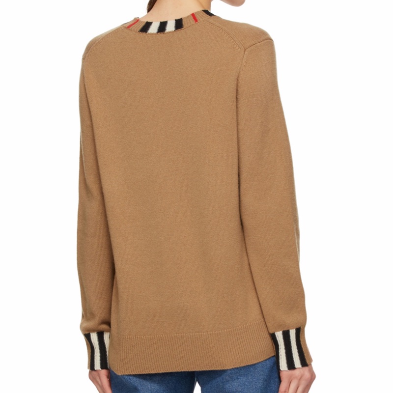 Burberry 女士 條紋圓領長袖針織套頭衫XS S M L XL碼-2