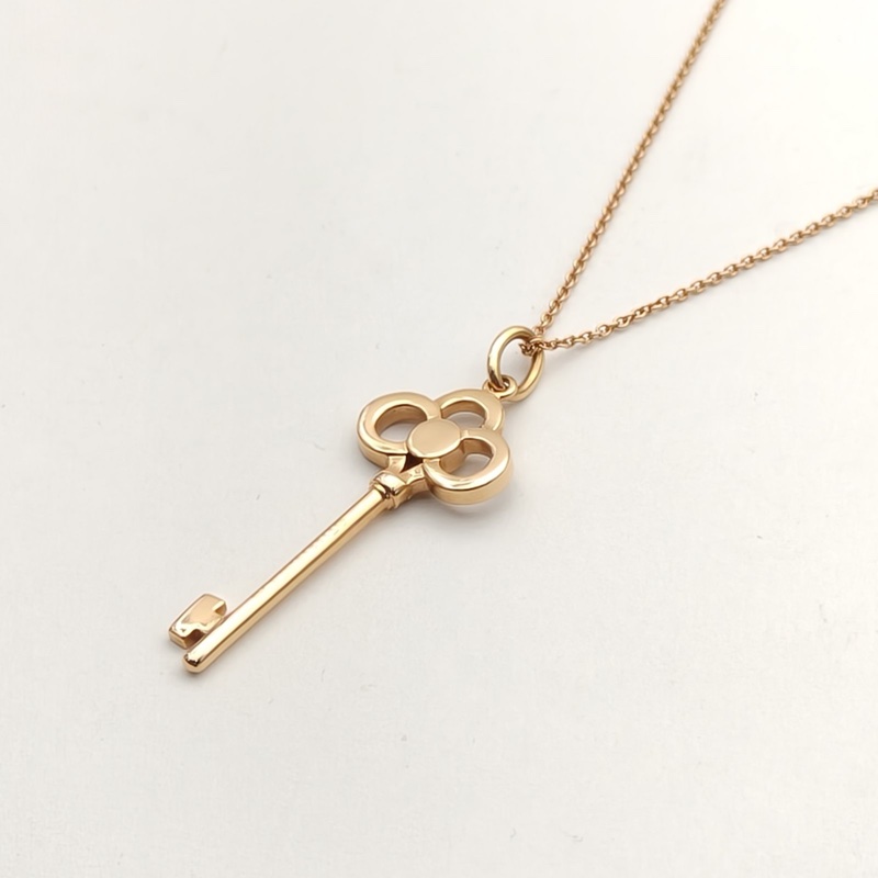 TIFFANY&CO Keys皇冠鑰匙項鏈中號3.8cm半鑽18K玫瑰金-3