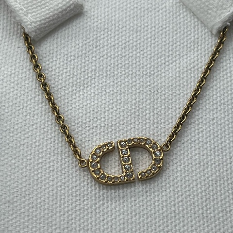 香緹國際精品 841 Dior logo 水鑽 項鍊