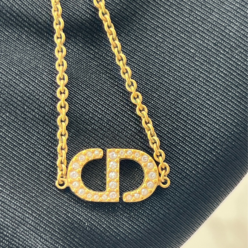 香緹國際精品 841 Dior logo 水鑽 項鍊-3