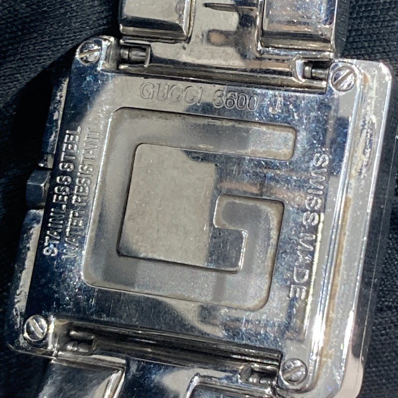 GUCCI 古馳 4600L 女士 石英錶 不鏽鋼 黑色 銀釦-2