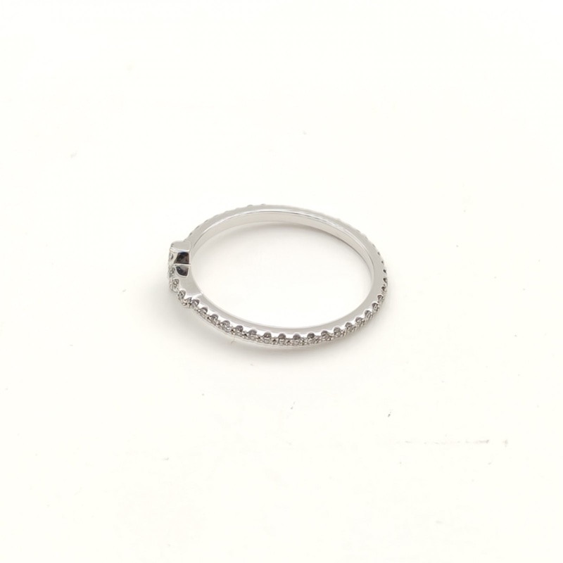 TIFFANY&CO 18K白金鑽石白金T系列帶鑽戒指50-2