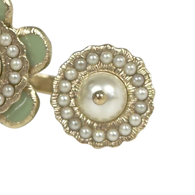 CHANEL CC 珠珠 花朵 戒指-2