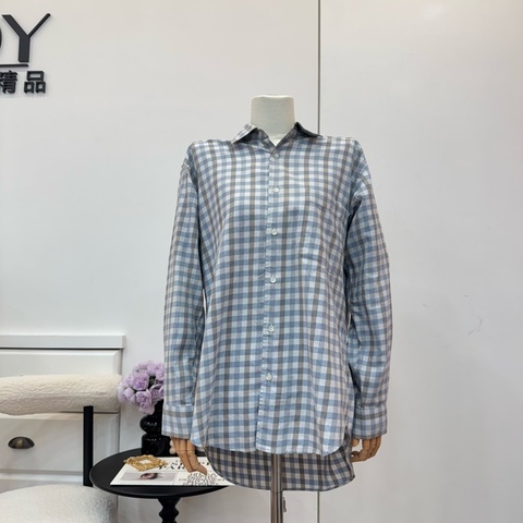Dior 藍灰格紋襯衫 二手 vintage 中古