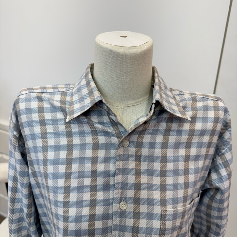 Dior 藍灰格紋襯衫 二手 vintage 中古-4