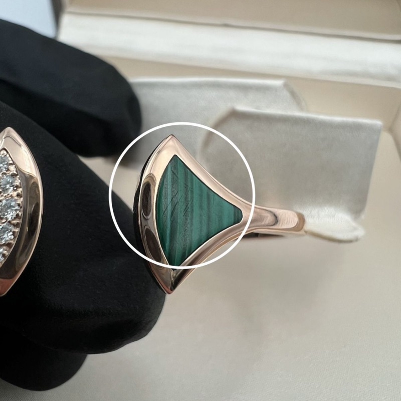 Bvlgari 寶格麗DIVAS‘DREAM系列扇子手鐲,玫瑰金滿鑽➕孔雀石 知性 氣質s碼,2021購入-3