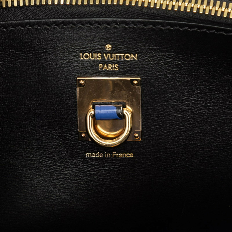 路易威登 Flower Lace City Steamer MM 2017 限量版手提包 M54758 藍黑白皮革女士 LOUIS VUITTON-4