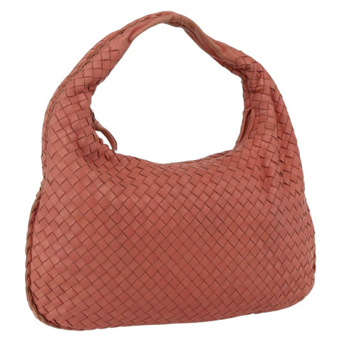BOTTEGA VENETA INTRECCIATO 流浪漢單肩包皮革奧特萊斯粉紅正品 fm5096