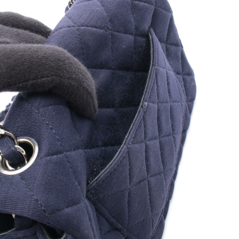 香奈兒 (CHANEL) 迷你絎縫 20 鏈條單肩斜背包,棉質海軍藍,二手女士 SHW-6