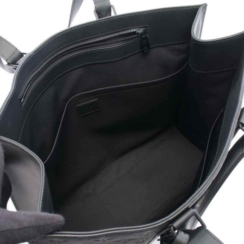 路易威登 Sac Plat 24H 肩背手提包 M24786 Taurillon 皮革 黑色二手-2