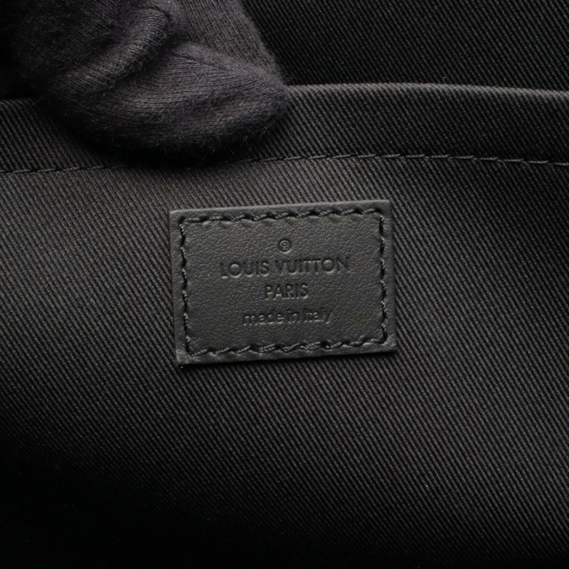 路易威登 Sac Plat 24H 肩背手提包 M24786 Taurillon 皮革 黑色二手-3