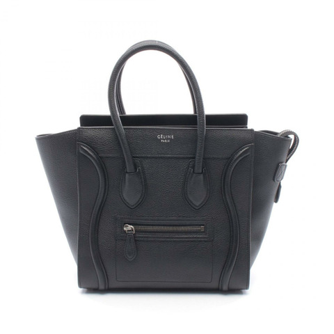 CELINE Luggage Micro 購物手提包，黑色皮革，二手女款