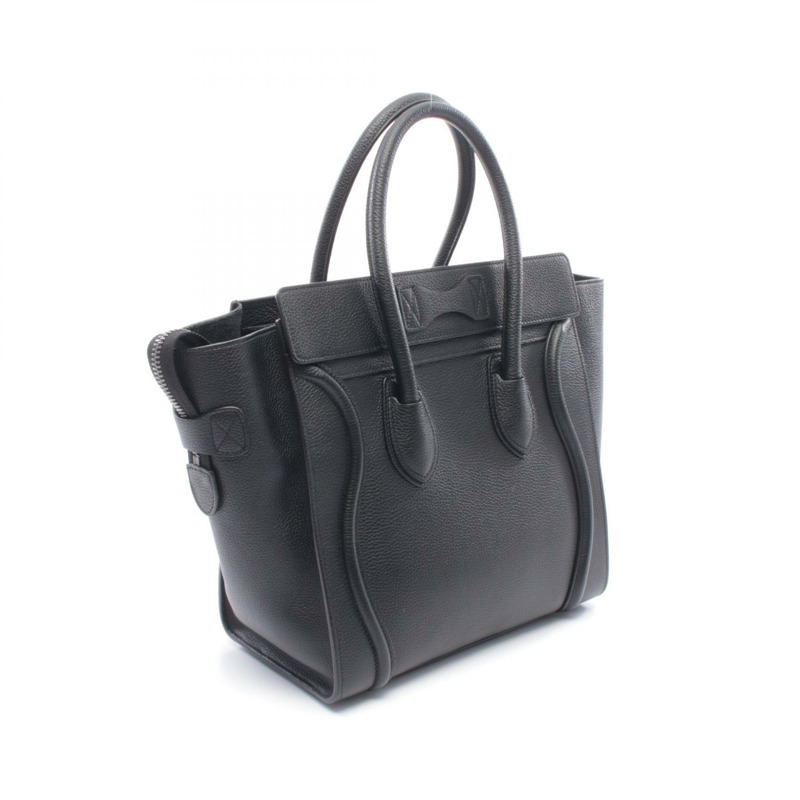 CELINE Luggage Micro 購物手提包,黑色皮革,二手女款-1