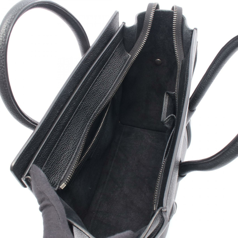 CELINE Luggage Micro 購物手提包,黑色皮革,二手女款-2