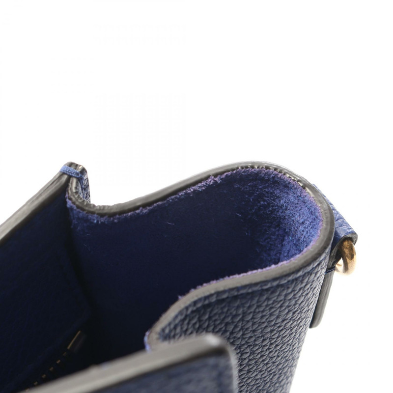 CELINE Luggage Nano Shopper 單肩斜背包 皮革 藍色 二手 女士-4