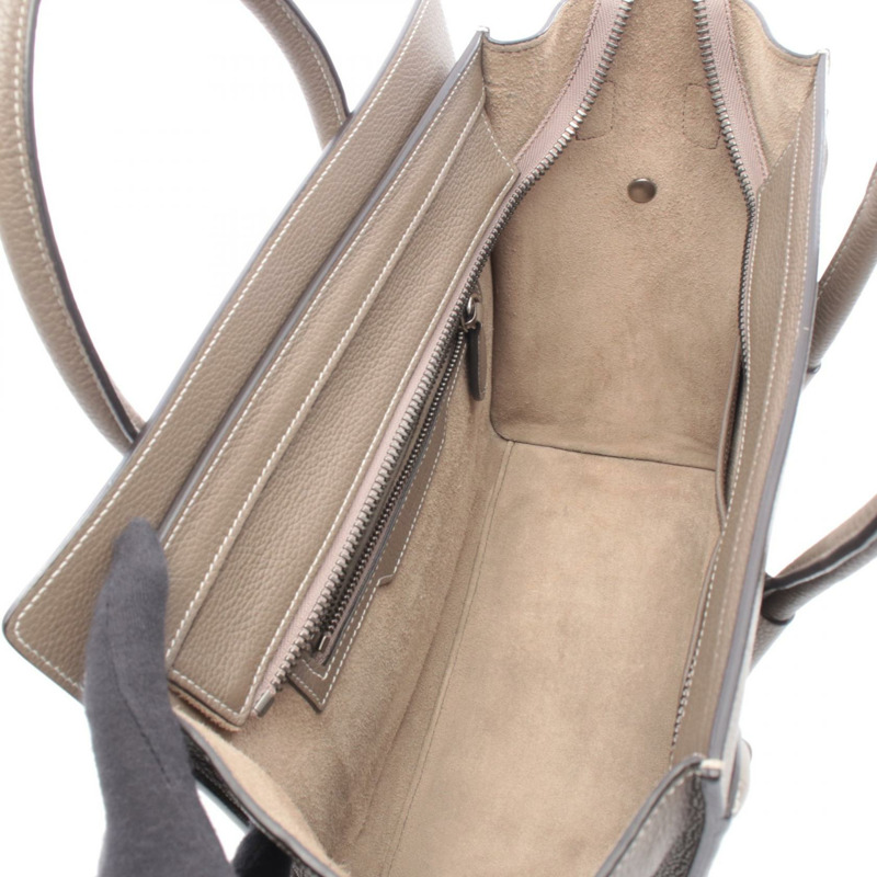 CELINE Luggage Micro 購物手提包,米色皮革,二手女款-2