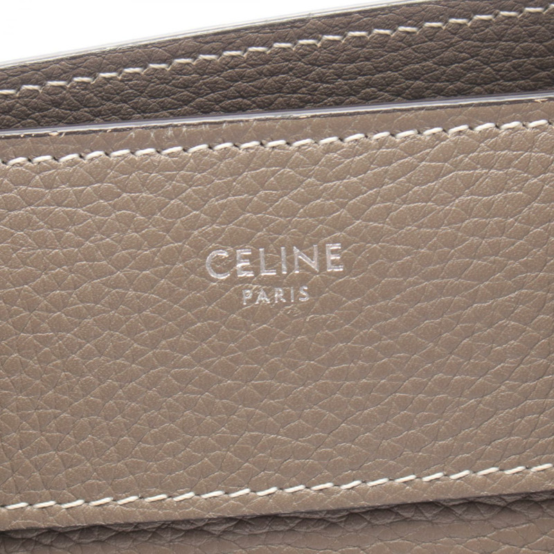 CELINE Luggage Micro 購物手提包,米色皮革,二手女款-3