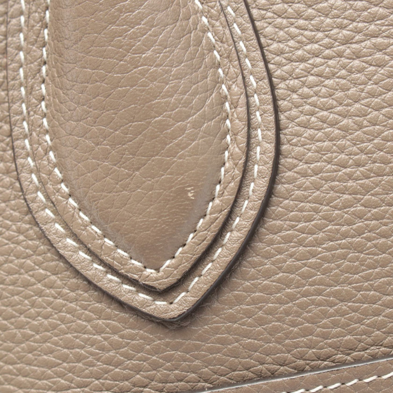 CELINE Luggage Micro 購物手提包,米色皮革,二手女款-6