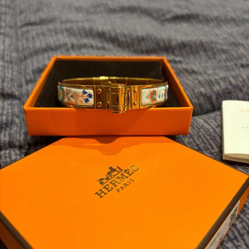 Hermes Charniere F Paisley Miami 印花琺瑯手環 絕版品-9