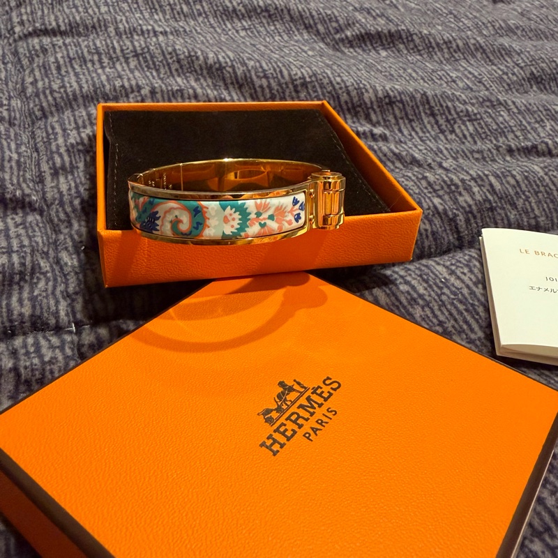 Hermes Charniere F Paisley Miami 印花琺瑯手環 絕版品-10