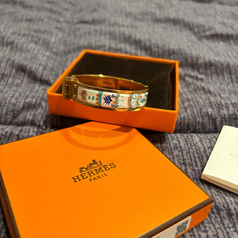 Hermes Charniere F Paisley Miami 印花琺瑯手環 絕版品-11