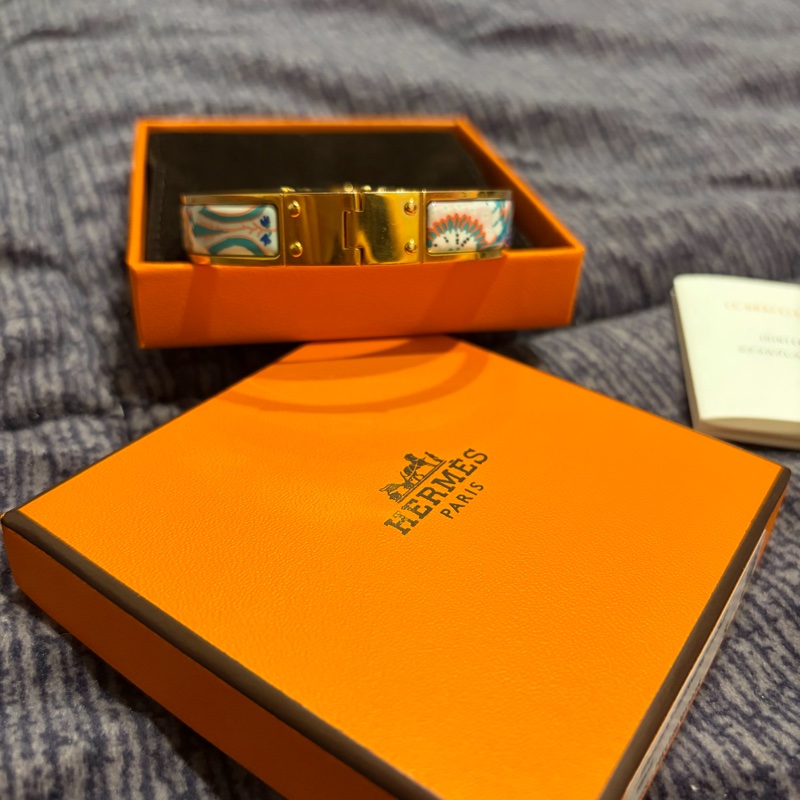 Hermes Charniere F Paisley Miami 印花琺瑯手環 絕版品-12