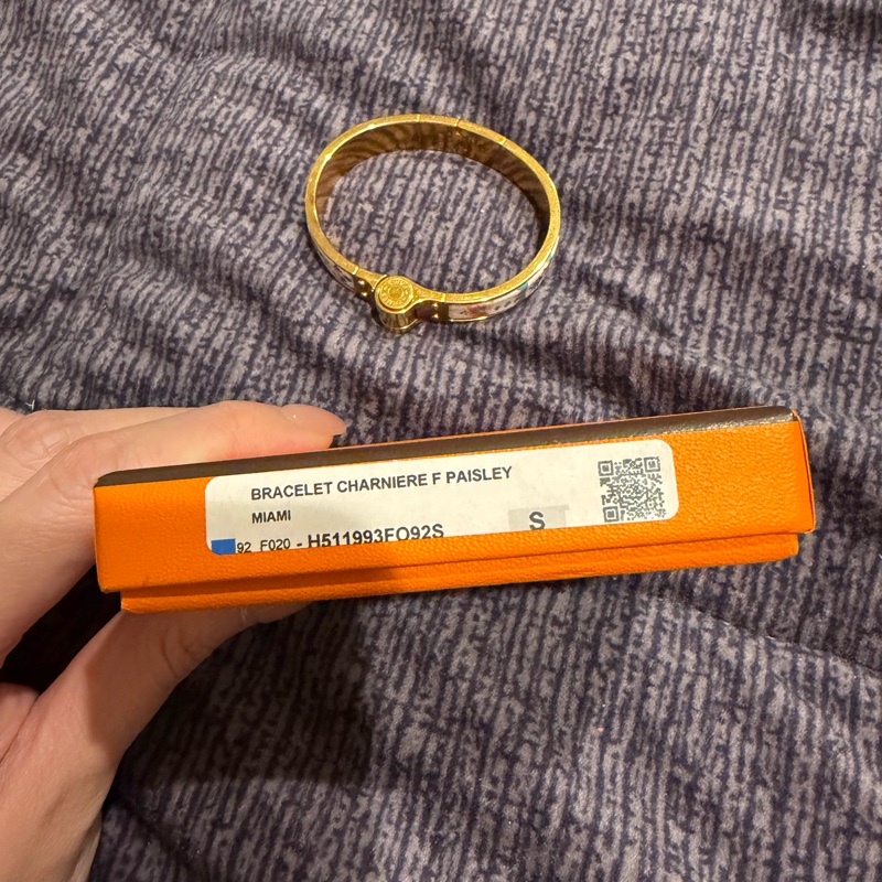 Hermes Charniere F Paisley Miami 印花琺瑯手環 絕版品-17