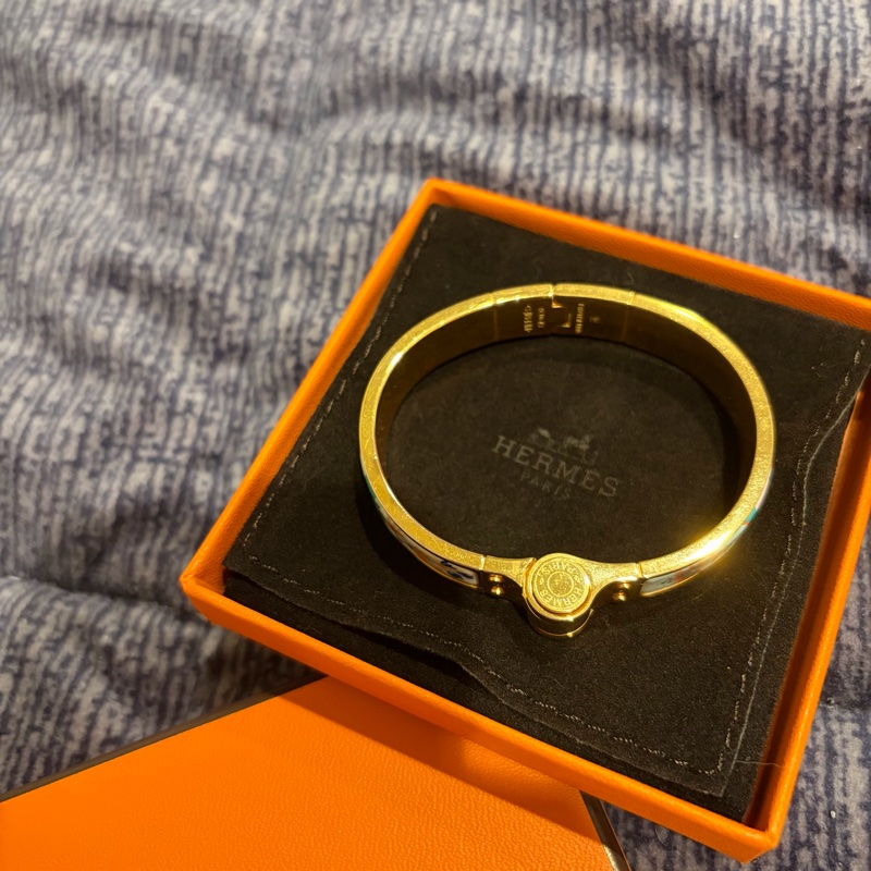 Hermes Charniere F Paisley Miami 印花琺瑯手環 絕版品-20