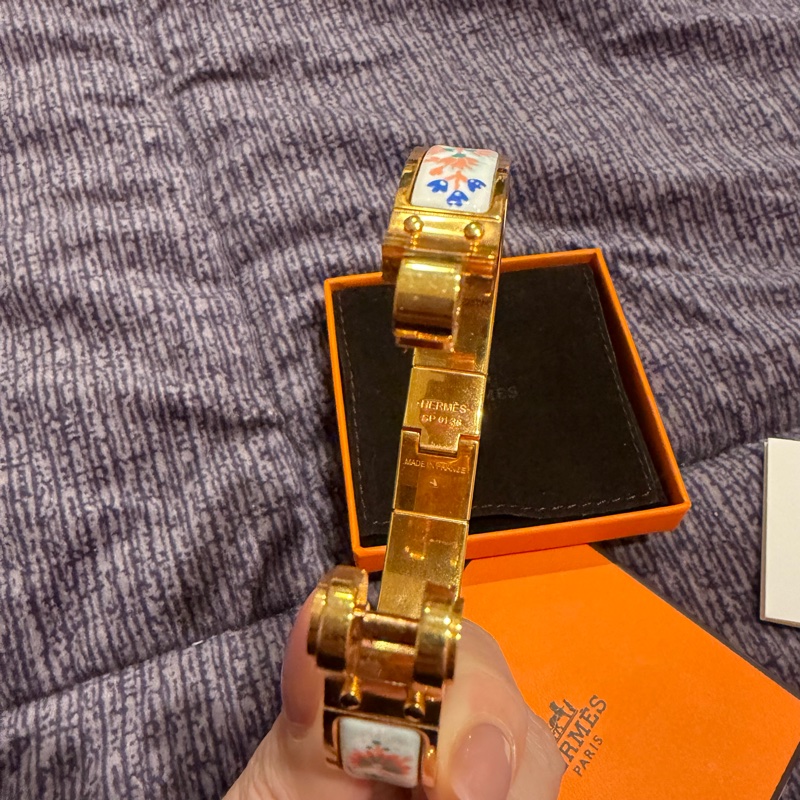 Hermes Charniere F Paisley Miami 印花琺瑯手環 絕版品-22
