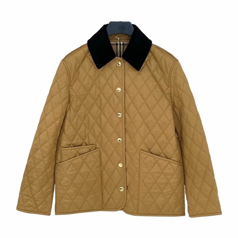 Burberry 女士 撞色領絎縫棉服XXS XS S M L XL碼