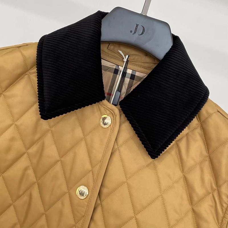 Burberry 女士 撞色領絎縫棉服XXS XS S M L XL碼-4