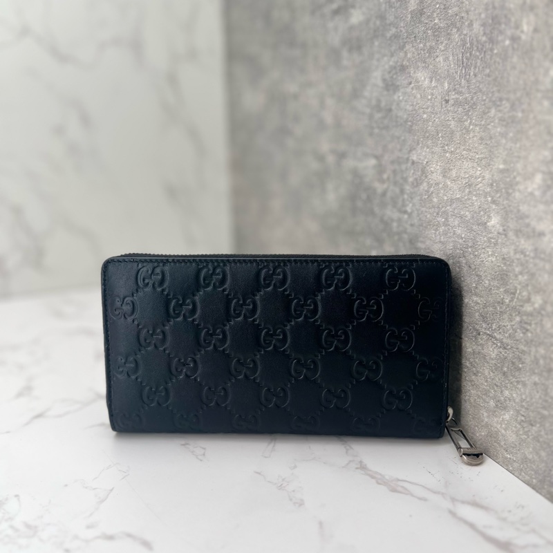 香緹國際精品 823Gucci 黑色壓紋長夾 #極新-0