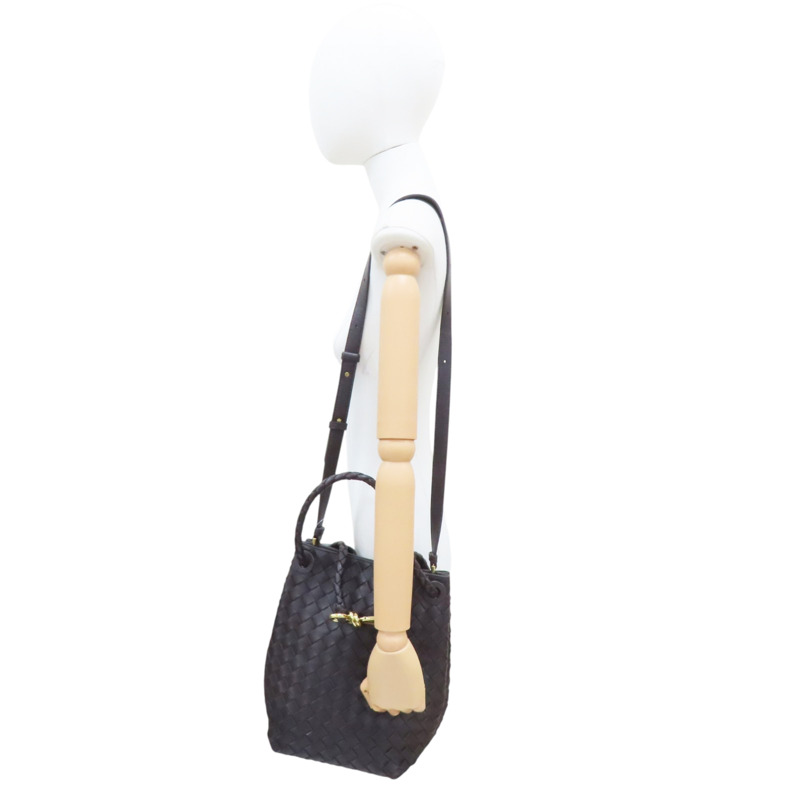 棕色 羊皮編織 Small Andiamo 水桶包 肩背包【BOTTEGA VENETA BV 寶緹嘉】 855759-9