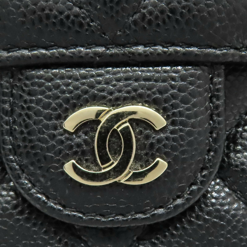 黑色 荔枝紋牛皮 鍊帶 手機包 肩背包 金扣【CHANEL 香奈兒】 AP2096-6