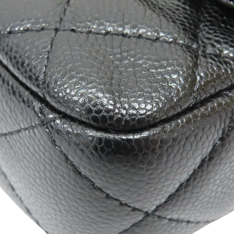 黑色 荔枝紋牛皮 鍊帶 手機包 肩背包 金扣【CHANEL 香奈兒】 AP2096-12