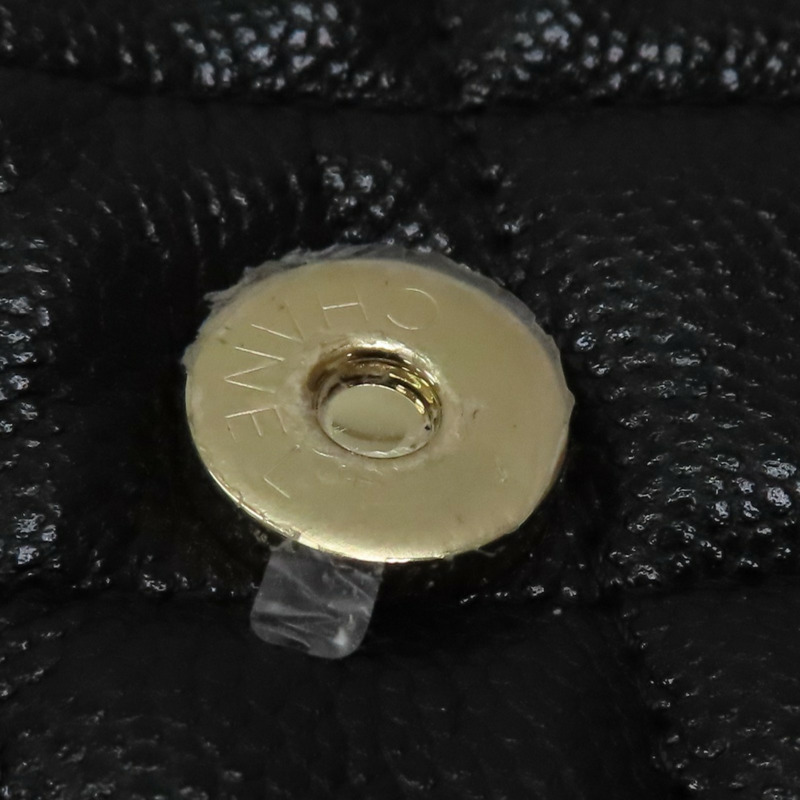 黑色 荔枝紋牛皮 鍊帶 手機包 肩背包 金扣【CHANEL 香奈兒】 AP2096-15