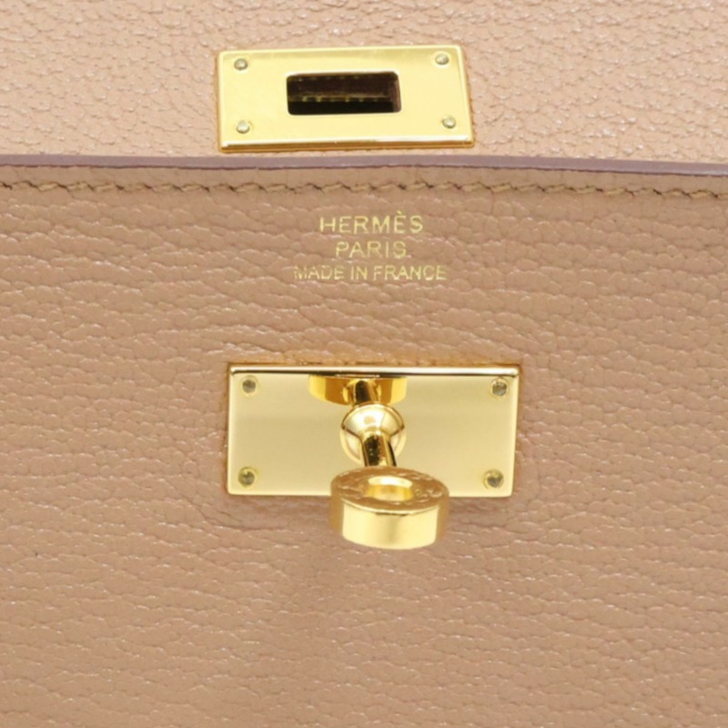 雀木色 Chevre Mysore 山羊皮 Kelly To Go Wallet 肩背包 Z刻 金扣【HERMES 愛馬仕】 H080255CC-7