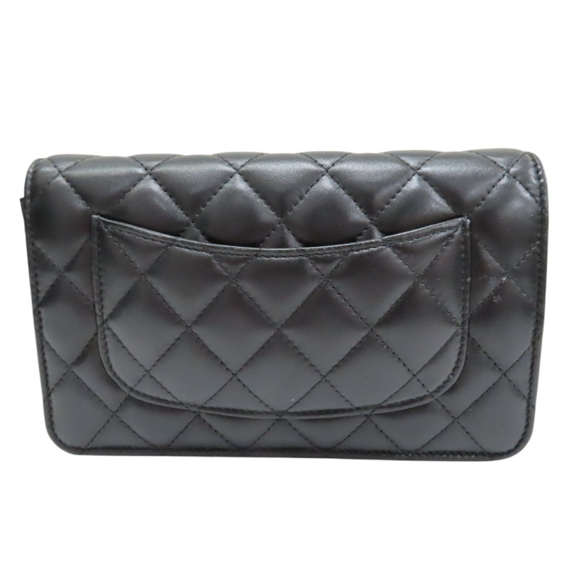 黑色 菱格紋 羊皮 WOC 肩背包 淡金釦【CHANEL 香奈兒】 AP0250-1