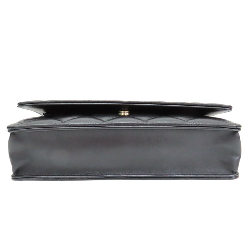 黑色 菱格紋 羊皮 WOC 肩背包 淡金釦【CHANEL 香奈兒】 AP0250-3