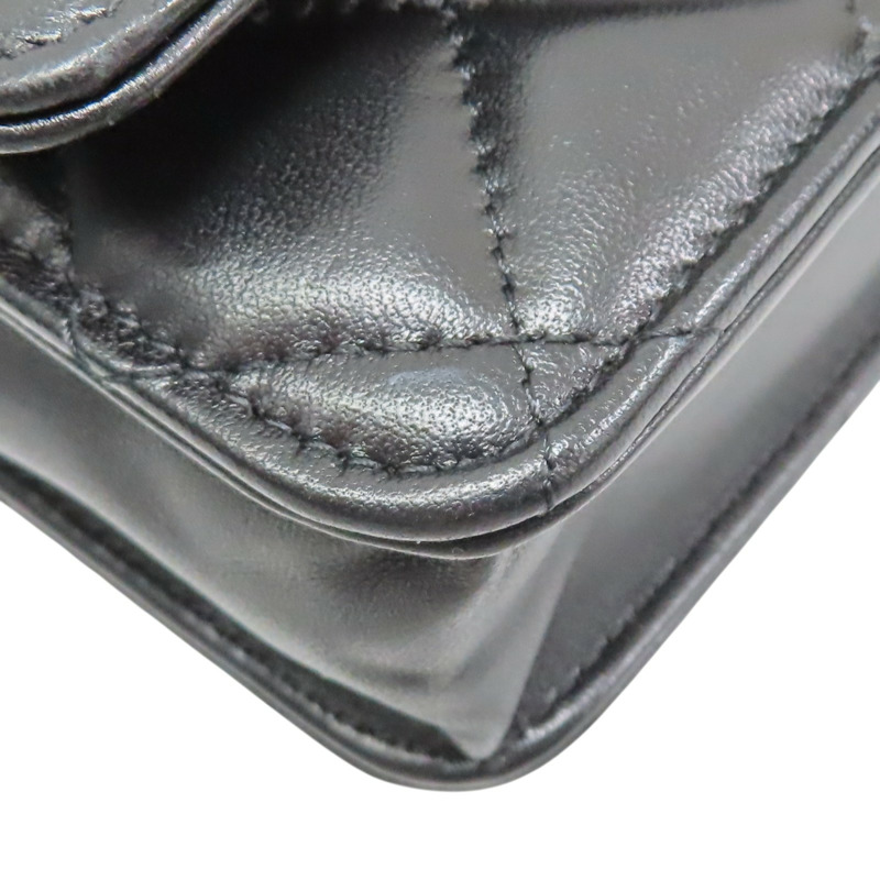 黑色 菱格紋 羊皮 WOC 肩背包 淡金釦【CHANEL 香奈兒】 AP0250-10