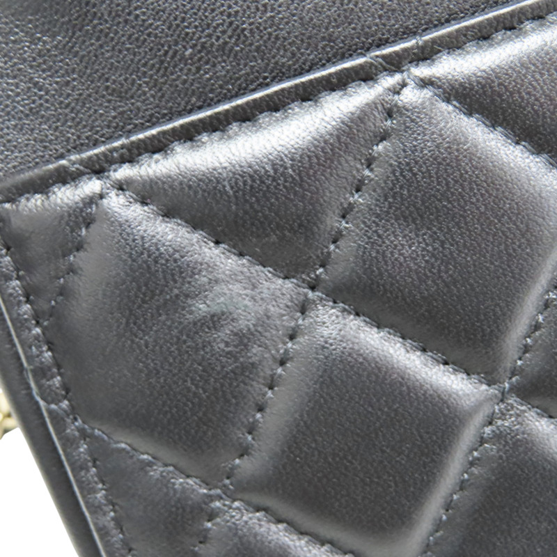 黑色 菱格紋 羊皮 WOC 肩背包 淡金釦【CHANEL 香奈兒】 AP0250-15