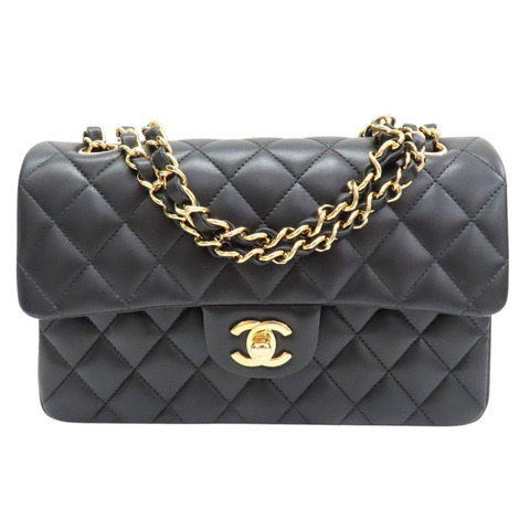 黑色 菱格紋 羊皮 COCO 23 肩背包 金釦 (無卡)【CHANEL 香奈兒】 A01113